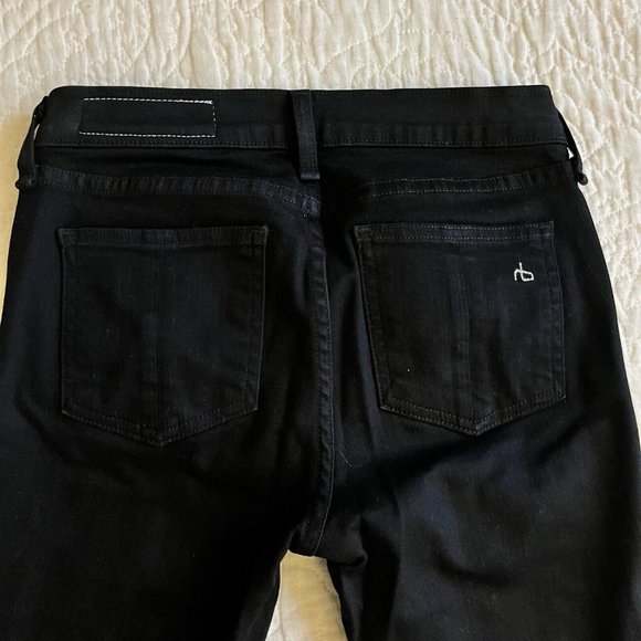 Rag & Bone Womens Jeans Pants Black Skinny Jean In Equestrian Solid Size 24 - Picture 2 of 6
